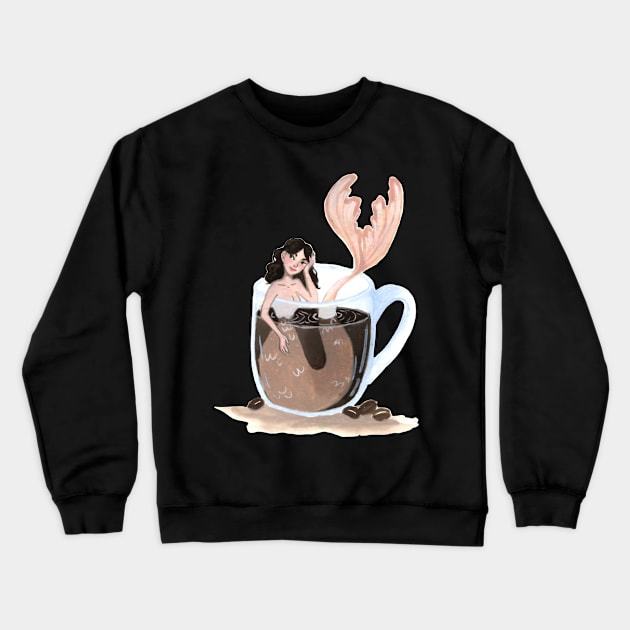 Coffee Mermaid Crewneck Sweatshirt by Ka.Arts